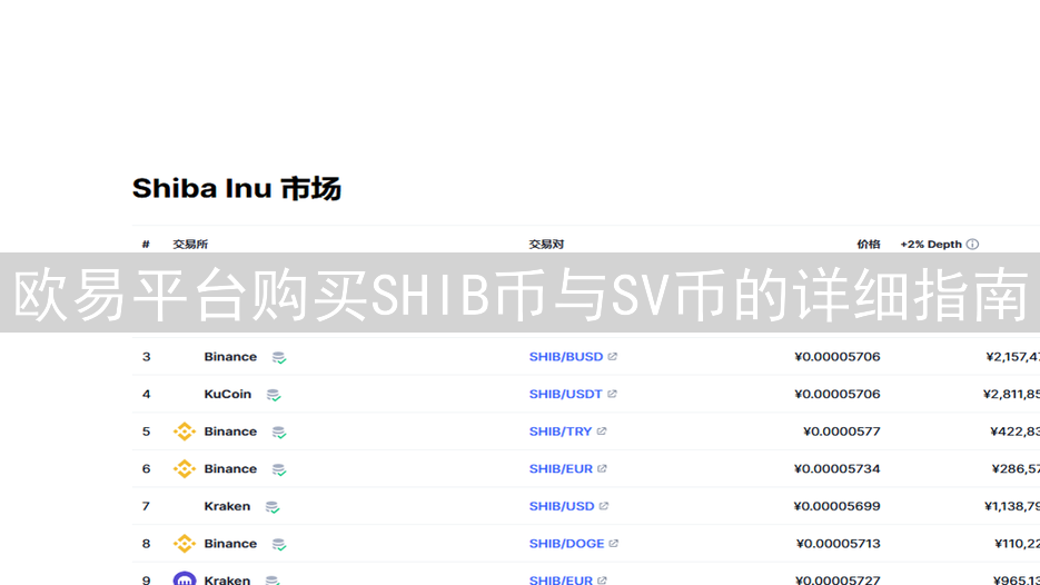 欧易平台购买SHIB币与SV币的详细指南